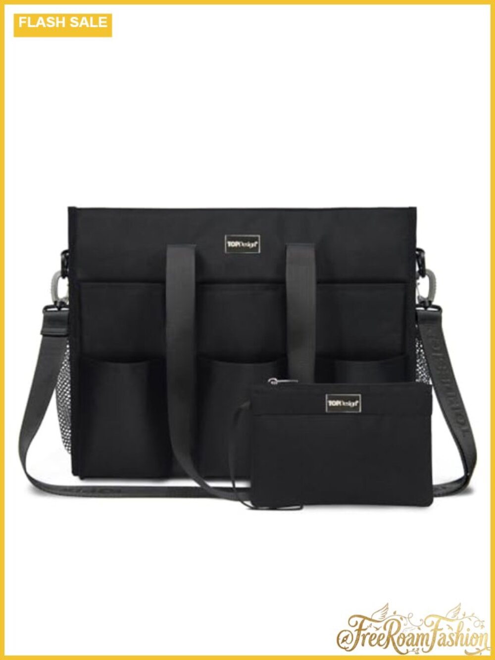 Water Resistant Tote Bag Set 2 Utility 22 Pockets Zipper Polyester